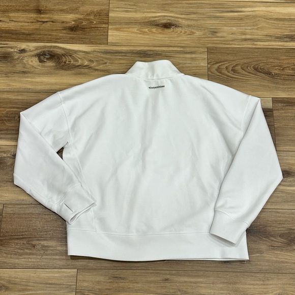 Vineyard Vines Performance Silky Scuba Oversized White Quarter Zip Pullover Sz M - Picture 3 of 13